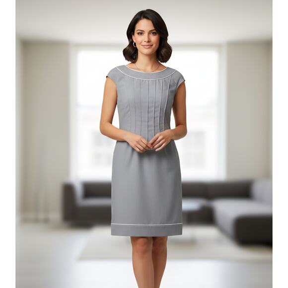 Maggy London Dresses & Skirts - Vintage‎ Maggy London Dress Sz 4p Midi Gray Women's Slimming Sheath Zipper